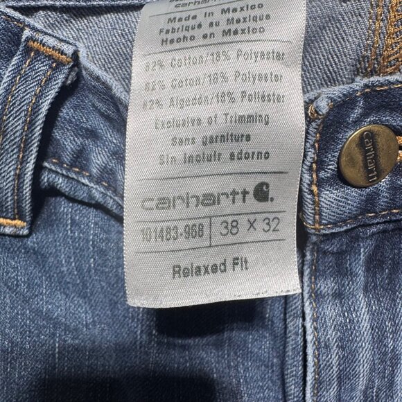 Carhartt Men's Jeans 38x32 Relaxed Fit Blue Denim RN# 14806 - Picture 2 of 8